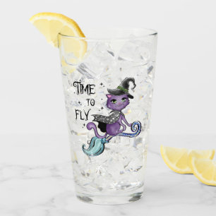 Copo De Pint Gato de Bruxa Voadora Bonita   Hora De Voar