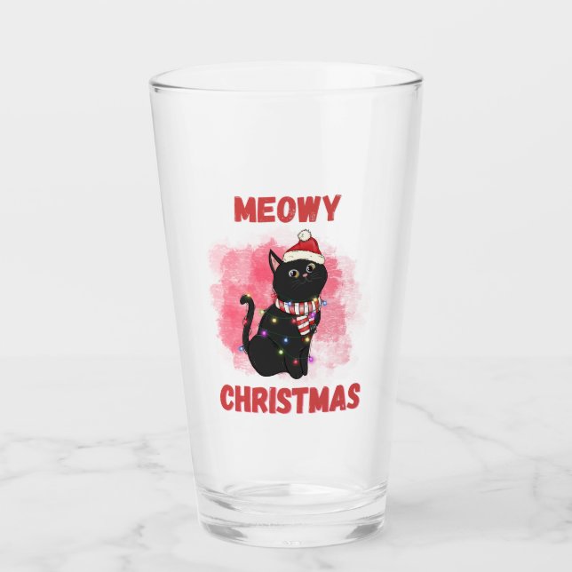 Copo De Pint Gato de Natal (Frente)