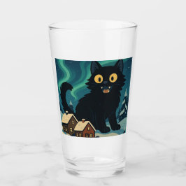 Copo De Pint Gato de Natal Islandês do Yule com Luzes do Norte