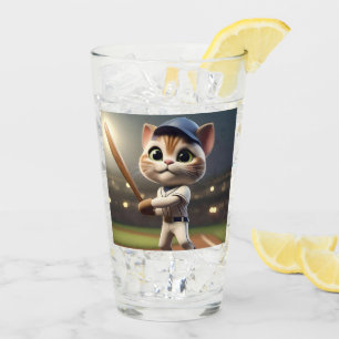 Copo De Pint Gato Engraçado De Beisebol Em 3D,