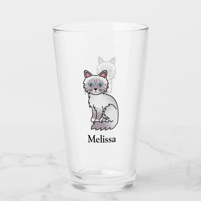 Copo De Pint Gato Fofo Lilac Point Tabby Birman / Ragdoll & Nom (Frente)