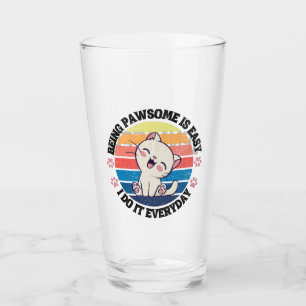 Copo De Pint Gato Kawaii branco e bonito