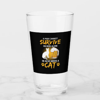 Copo De Pint Gato Passa Um Homem Com Cerveja E Gato