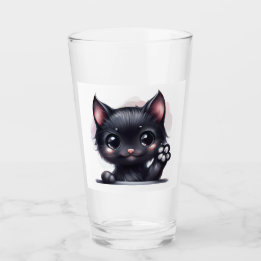 Copo De Pint Gato Preto Adorável Kawaii