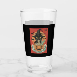 Copo De Pint Gato preto come ramen japonês no Halloween