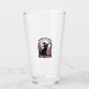 Copo De Pint Gato Preto Halloween Gravura Vintage Abóbora Gato
