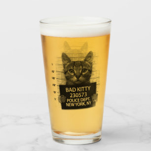 Copo De Pint Gato Ruim Polícia Kitty Preso Foto Cerveja Diverti