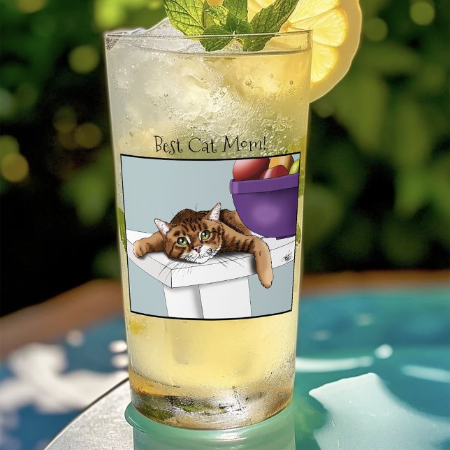 Copo De Pint Gato Tabby Laranja dia de as mães (Criador carregado)