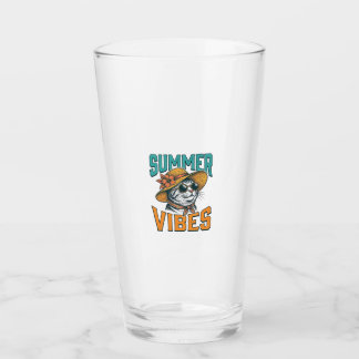 Copo De Pint Gatos de Vibrações de Verão Desenho de Gravura Vin
