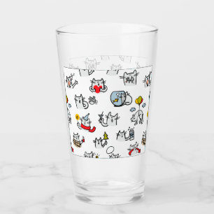 Copo De Pint Gatos engraçados, leite e magia.