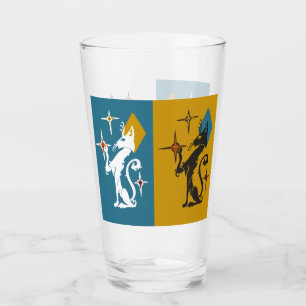 Copo De Pint Gatos Retro Fofos Estrelas dos Meados do Século do