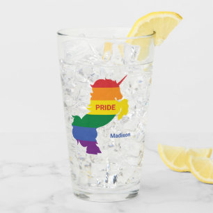 Copo De Pint Gay de Nome Personalizado Unicorn
