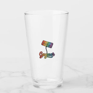 Copo De Pint Gaymer Arco-íris Gamer Camisa Vetorial Design_1