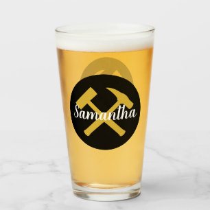 Copo De Pint Geólogo Rock Hammer e Nome Personalizado