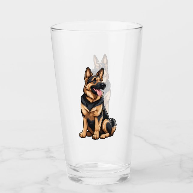 Copo De Pint German shepherd com aspecto direito (Frente)