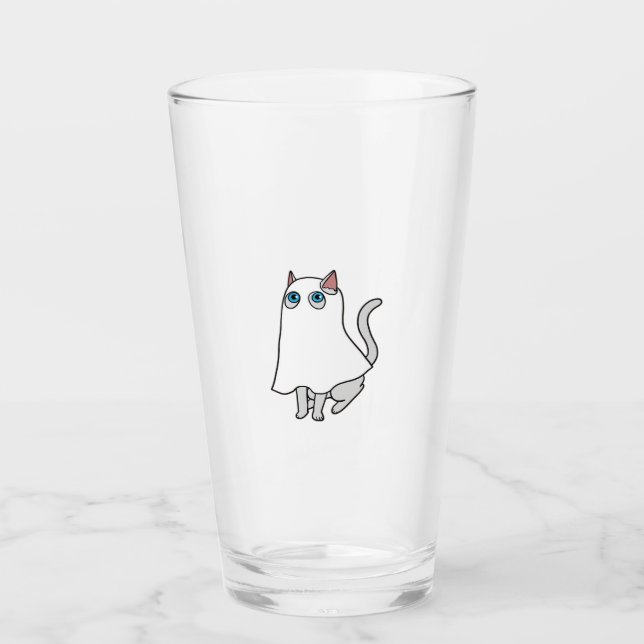 Copo De Pint Ghost Cat Classic T-Shirt_1 (Frente)