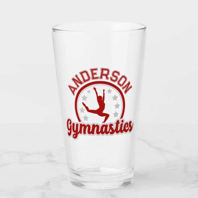 Copo De Pint Ginástica ADICIONAR NOME Ginasta Salto Solo Atleta (Frente)