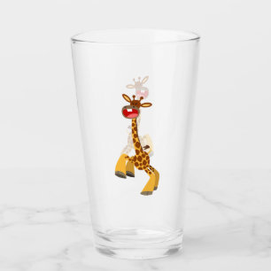 Copo De Pint Girafa de dança de cartoon bonita