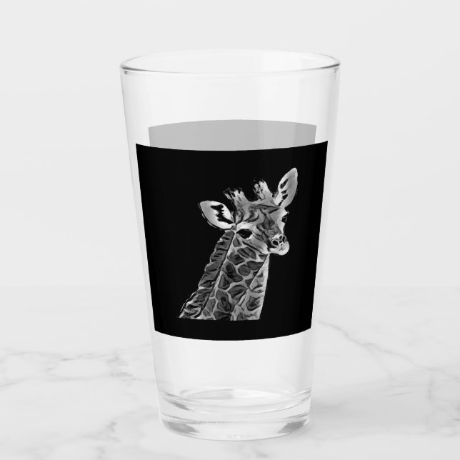 Copo De Pint Girafa preta e branca (Frente)