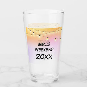 Copo De Pint Girls Weekend Cafés Luzes com Ano e Nome