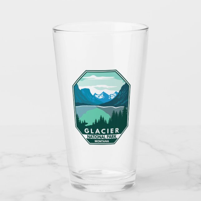 Copo De Pint Glacier National Park Montana Retro Emblem (Frente)