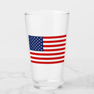 Copo De Pint Glass Tumbler USA Flag 16 onz