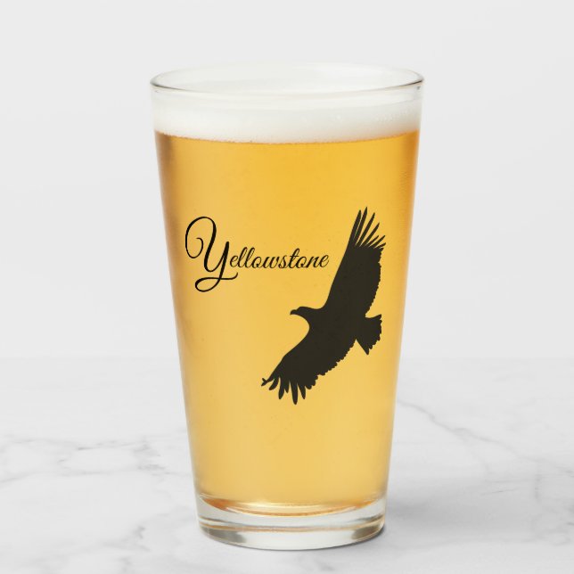 Copo De Pint Glass Tumbler-Yellowstone Eagle (Frente (Preenchido))
