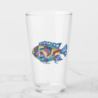 Copo De Pint Glassware Tumbler Watercolor Fish
