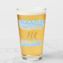Copo De Pint glitter dourado azul glitter glitter nome monogram