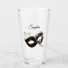 Copo De Pint Glitzy Gold Silver New Year Black Mask