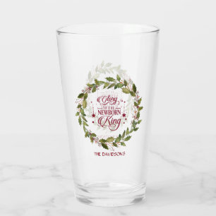 Copo De Pint Glória de Natal ao Novo Monograma do Rei Nascer