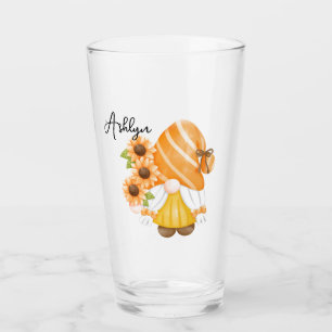 Copo De Pint Gnomo Bonito com Vidro de Girassóis