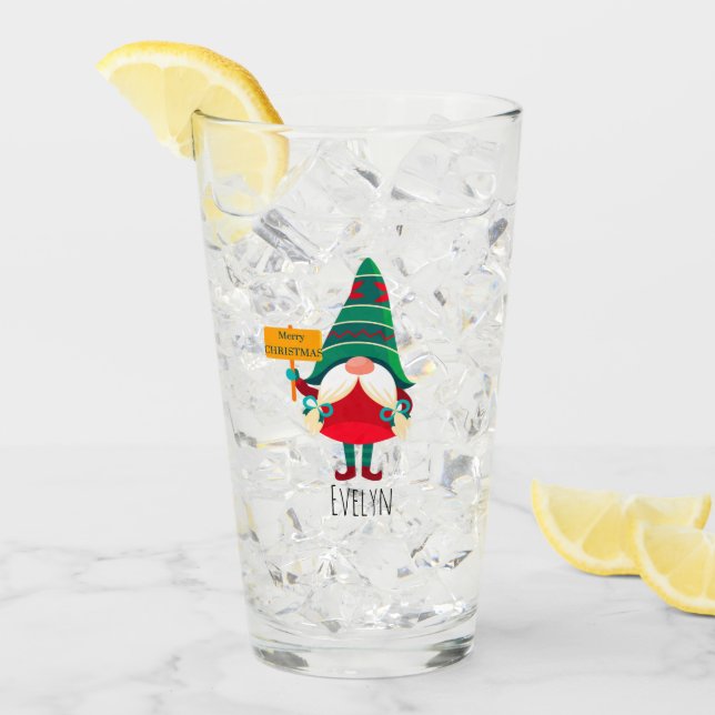 Copo De Pint Gnomo Bonito, Placard com Saudações (Gelo frontal)