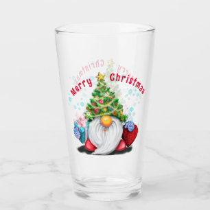 Copo De Pint Gnomo Natal com Vidro de Presente - Personalizável