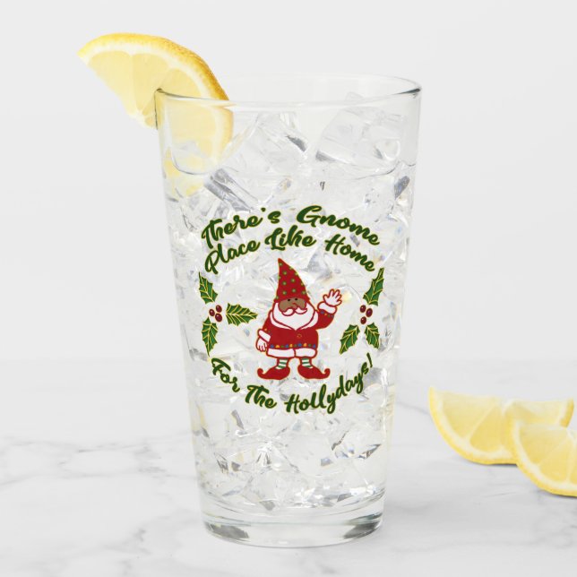 Copo De Pint Gnomo Place Como Casa para Feriados! Software (Gelo frontal)