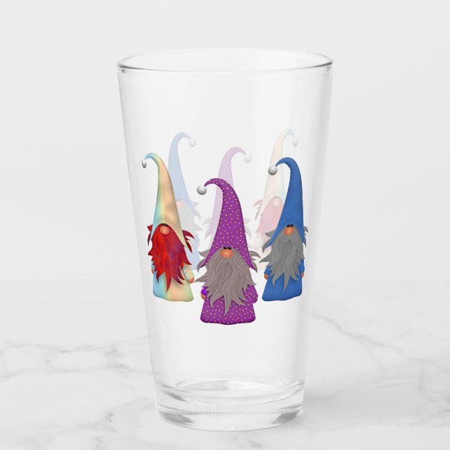 Copo De Pint Gnomos Trio Bebendo Glass (Frente)