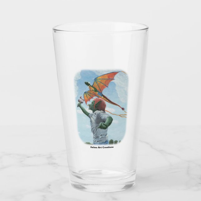 Copo De Pint Goblin Flying Rainbow Dragon Fantasy Art Cup (Frente)