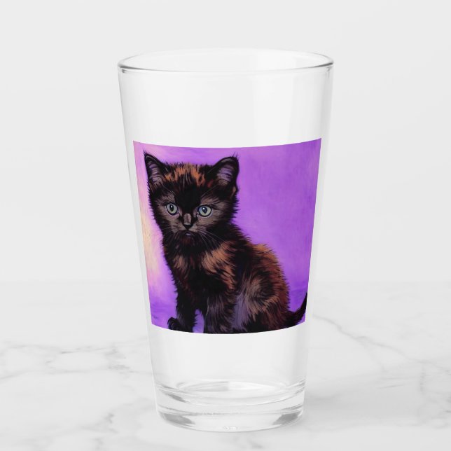 Copo De Pint Gogh Style Purple Cat (Frente)
