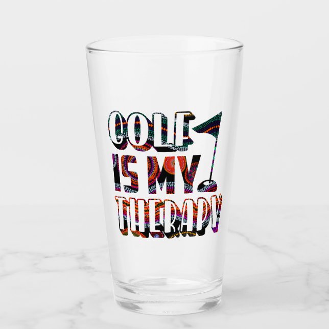 Copo De Pint Golf É Minha Terapia Engraçada Típica Esportes Dit (Frente)