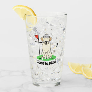 Copo De Pint Golf Golfing Yellow Lab Labrador Retriever Dog