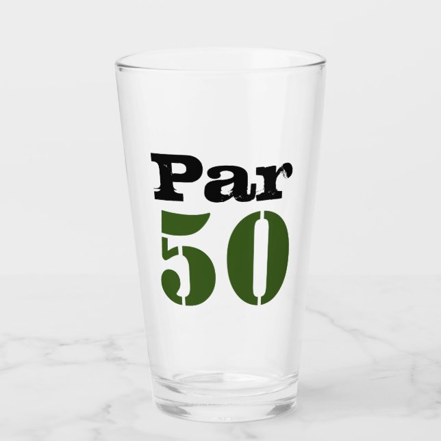 Copo De Pint Golf Par 50º aniversário com número para golfe (Frente)
