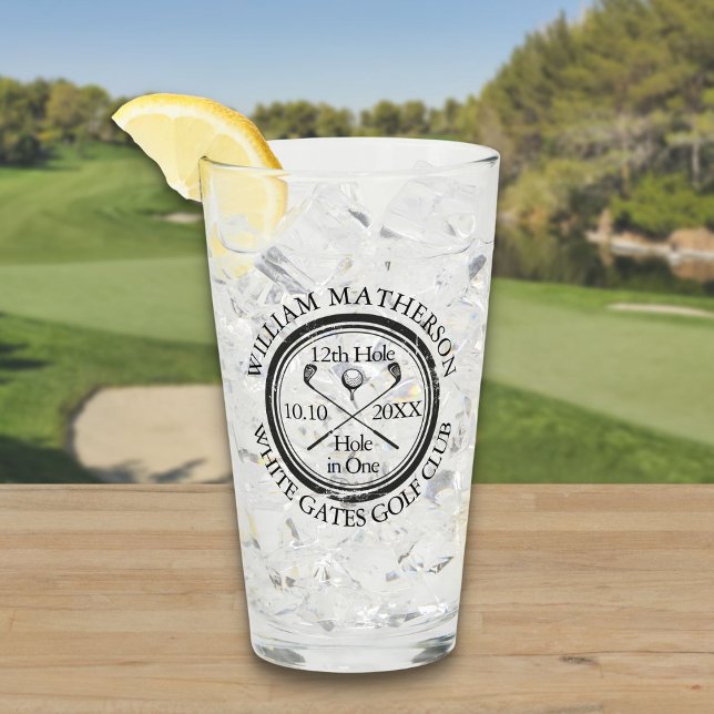 Copo De Pint Golfe Hole in One Personalizado (Hole in One Golf Personalized Glass)