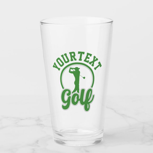 Copo De Pint Golfe Personalizado ADICIONAR NOME Retro Pro Golfi (Frente)