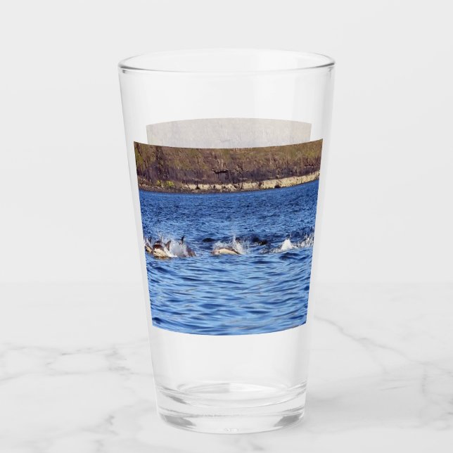 Copo De Pint Golfinhos-comuns Saltadores Personalizáveis (Frente)