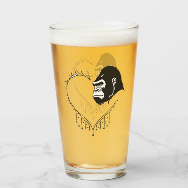 Copo De Pint Gorilla Heartbeat (Traseira (Preenchido))