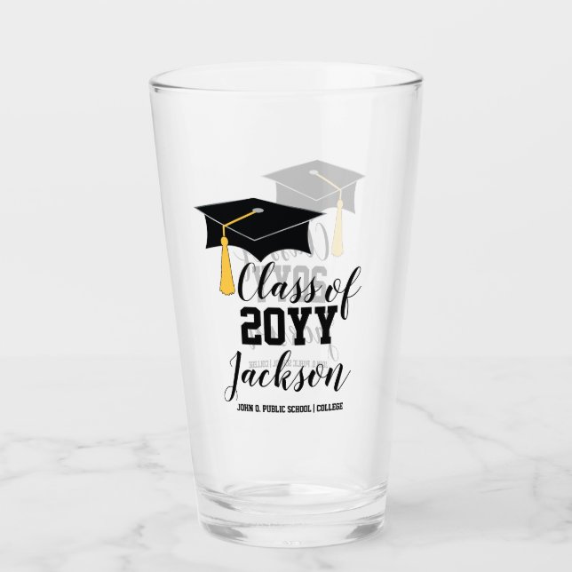 Copo De Pint Gorra de Formatura com Borla Ano de Conclusão (Frente)