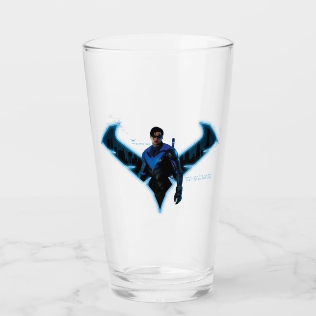 Copo De Pint Gotham Knights Nightwing in Logo (Frente)