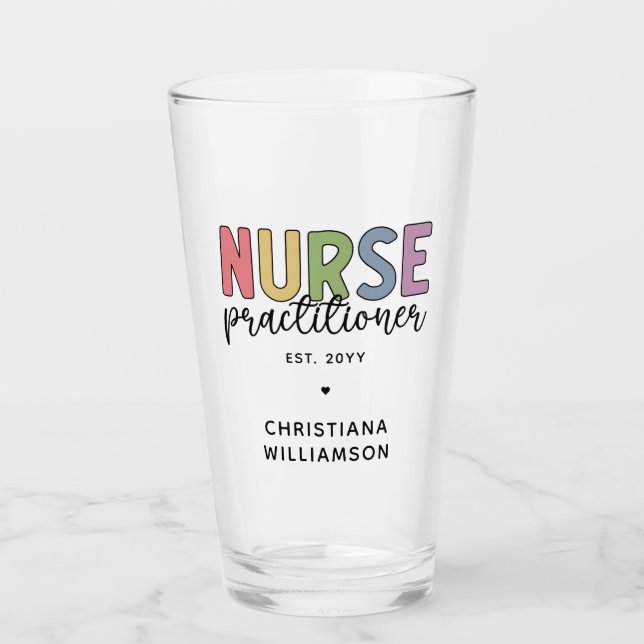 Copo De Pint Graduação de enfermeiro NP Nurse personalizado (Frente)