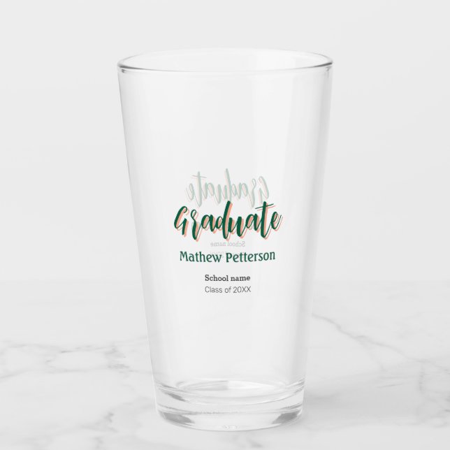 Copo De Pint Graduação moderna de classe negra simples e a pret (Frente)