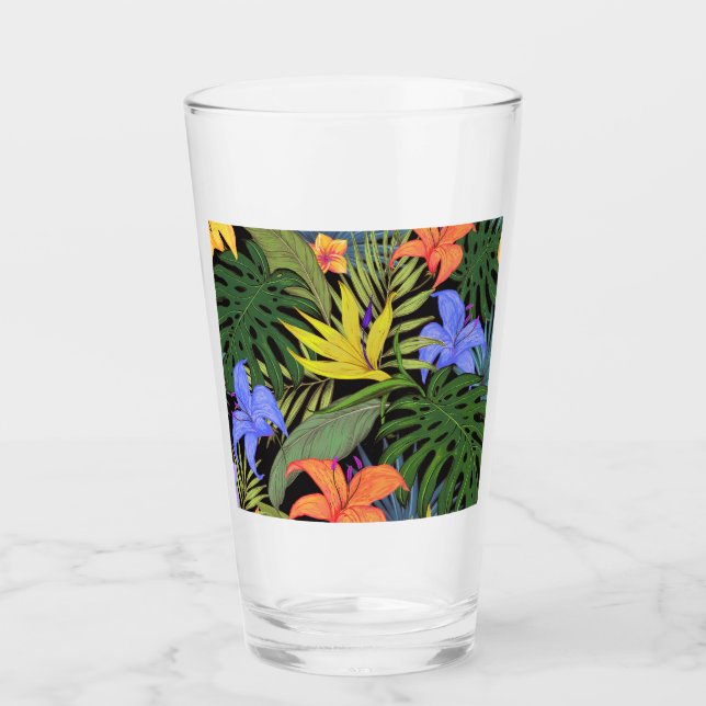 Copo De Pint Gráfico da Flor Tropical Hawaii Aloha (Frente)